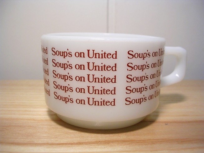 画像: オールドパイレックス・SOUP'S ON UNITED・カップ・赤茶